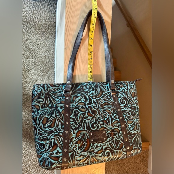 Patricia Nash Tooled Turquoise Tote - Picture 6 of 16